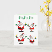 Carte Père Noël Cocktail Ho Ho Ho Drôle Noël (Fleur jaune)