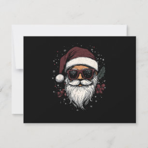Carte Père Noël cool avec lunettes de soleil Noël