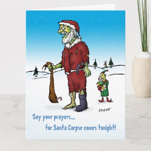 Carte Père Noël Corpse Funny Zombie Xmas Big (Devant)