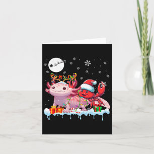 Carte Père Noël Crabe équitation Axolotl Reindeer Mer de