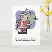 Carte Père Noël dans le vieux Far West (Fleur jaune)