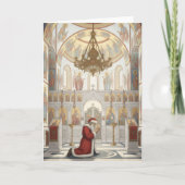 Carte Père Noël dans l'église orthodoxe orientale Noël (Devant)