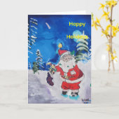 Carte Père Noël dans les Bois (Fleur jaune)