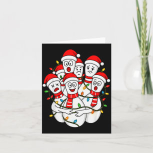 Carte Père Noël de bowling de Noël drôle Équipe de bowli