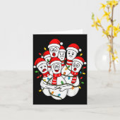 Carte Père Noël de bowling de Noël drôle Équipe de bowli (Fleur jaune)