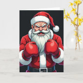 Carte Père Noël de boxe de Noël (Fleur jaune)