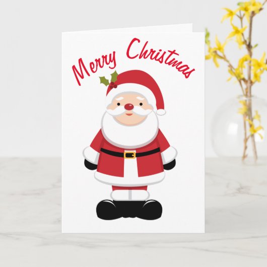 Carte Père Noël de Noël  (Fleur jaune)