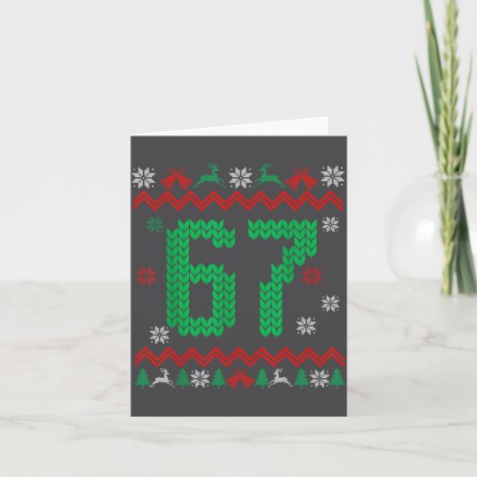 Carte Père Noël de Noël 67 Six Sept Mème Pull de Noël La (Devant)