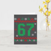 Carte Père Noël de Noël 67 Six Sept Mème Pull de Noël La (Fleur jaune)