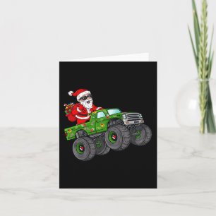 Carte Père Noël de Noël conduisant un camion monstre gar