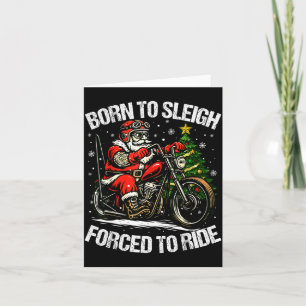 Carte Père Noël de Noël drôle à moto vélo motard