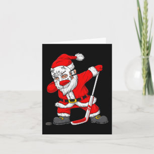 Carte Père Noël de Noël Garçons Joueur de Hockey Dabbing
