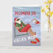 Carte Père Noël de Noël sur Vacay à la plage (Fleur jaune)