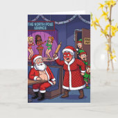 Carte Père Noël démasqué (Fleur jaune)