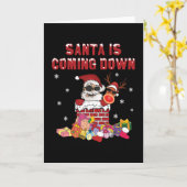 Carte Père Noël descend dans la cheminée (Fleur jaune)