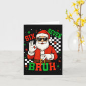 Carte Père Noël dit Six Sept 6 7 Mème Génération Z Alpha (Fleur jaune)