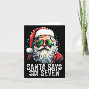 Carte Père Noël dit six sept drôle de Noël 67 Meme Santa