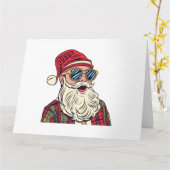 Carte Père Noël - Drôle (Fleur jaune)