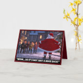 Carte Père Noël drôle (Fleur jaune)