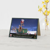 Carte Père Noël drôle (Fleur jaune)