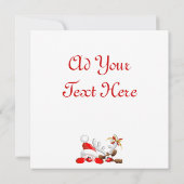 Carte Père Noël drôle et dessin animé de renne (Dos)