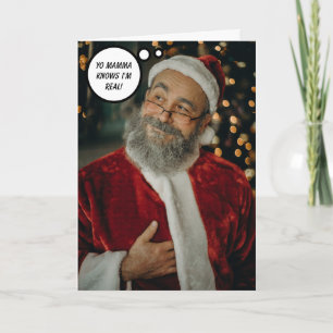 Carte Père Noël drôle, Vœux de Noël
