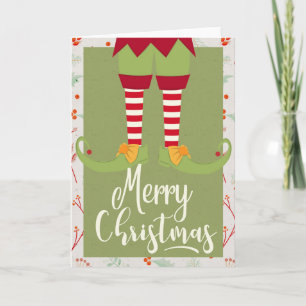 Carte Père Noël Elf Legs & Feet - Joyeux Noël