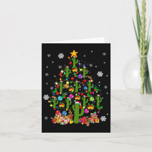 Carte Père Noël Elf Reindeer Cactus Xmas Tree Light Cact