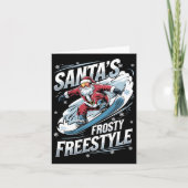 Carte Père Noël en snowboard Noël Père Noël en snowboard (Devant)