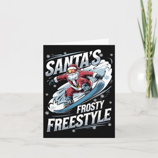 Carte Père Noël en snowboard Noël Père Noël en snowboard (Devant)