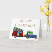 Carte Père Noël En Voiture Classique (Fleur jaune)