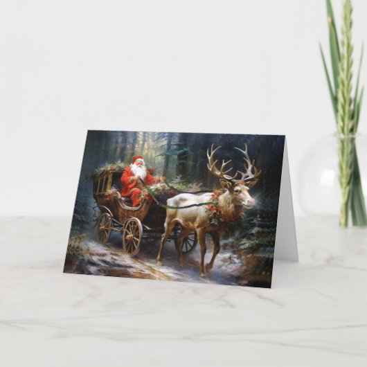 Carte Père Noël Enchantant voyage de Yuletide (Devant)