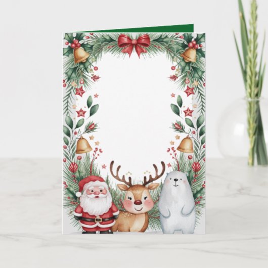 Carte Père Noël et amis personnalisés Noël (Devant)