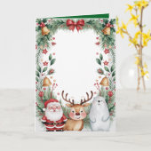 Carte Père Noël et amis personnalisés Noël (Fleur jaune)