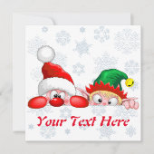 Carte Père Noël et Elf Cute et drôle Caractères Pékin (Devant)