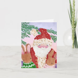 Carte père Noël et Furry Friends