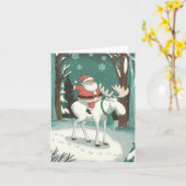 Carte Père Noël et l'orignal (Fleur jaune)