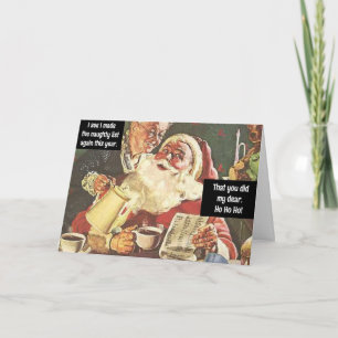 Carte Père Noël et Madame Claus Mauvais & Gentils Vintag