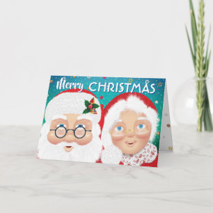 Carte Père Noël et Mme Claus Noël