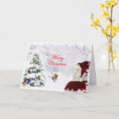 Carte Père Noël et Reindeer (Fleur jaune)