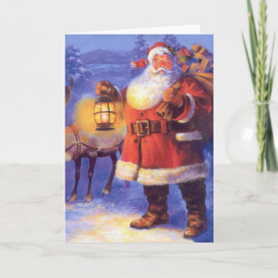 Carte Père Noël et ses rennes