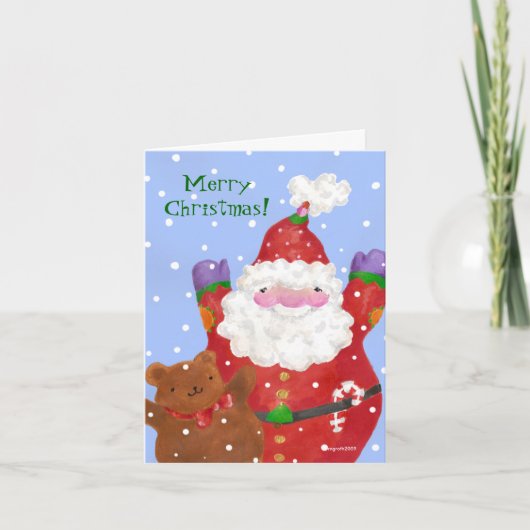 Carte père Noël et Teddy (Devant)