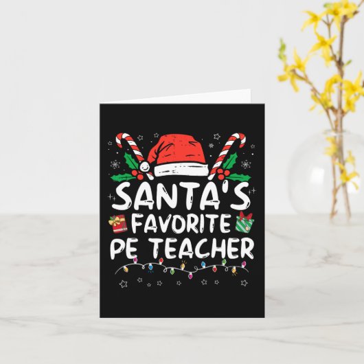 Carte Père Noël Favori PE enseignant Noël Père Noël Fun  (Fleur jaune)