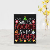 Carte Père Noël Favoris de natation enseignant Jumelage (Fleur jaune)