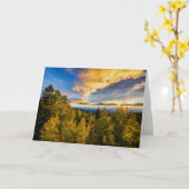 Carte Père Noël Fe Forêt nationale au coucher du soleil  (Fleur jaune)