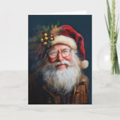 Carte Père Noël Festive En Pleine Gloire (Devant)