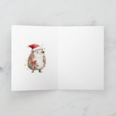 Carte Père Noël fille Hérisson Noël (Intérieur)