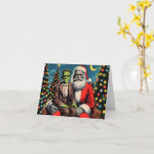 Carte Père Noël Frankenstein  (Fleur jaune)