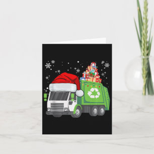 Carte Père Noël Garbage Truck transportant la correspond