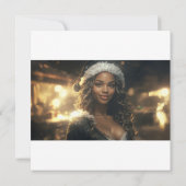 Carte Père Noël Girl sur le marché de Noël (Dos)